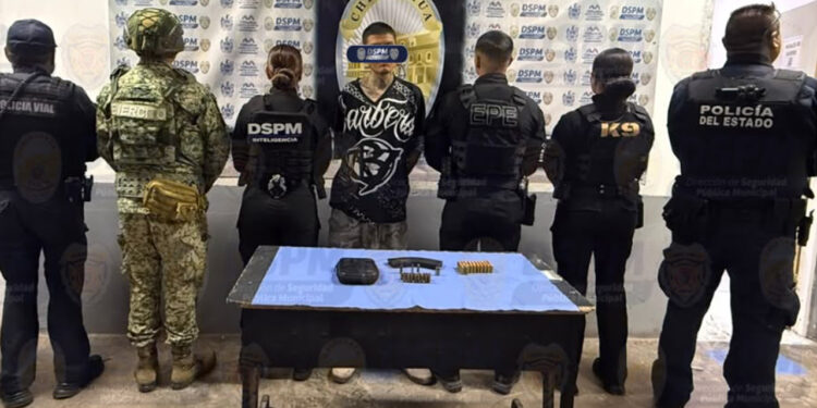 Detenido por portación ilegal de cartuchos y cargador de arma de fuego en la Gustavo Díaz Ordaz