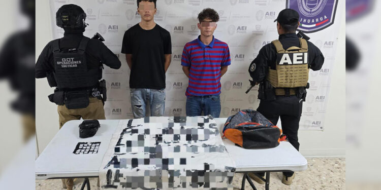 Detiene AEI a dos hombres en posesión de droga en la ciudad de Chihuahua