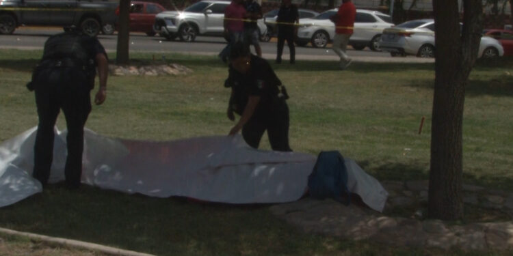 Hombre fallece por presunto infarto en camellón de la avenida Francisco Villa