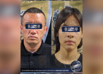 Detienen a pareja con arma de fuego y presunta droga en la colonia Rosario