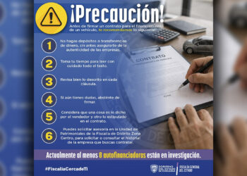 Pide Fiscalía tener precaución al firmar contratos para autofinanciamientos