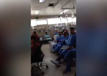 Captan presunta saturación en el Hospital Morelos del IMSS