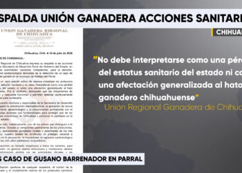 Unión Ganadera respalda acciones tras detección de gusano barrenador en Parral
