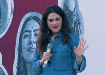 Andrea Chávez encabeza asamblea en la ciudad de Chihuahua