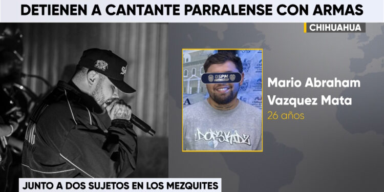 Cantante parralense es detenido por posesión de armas