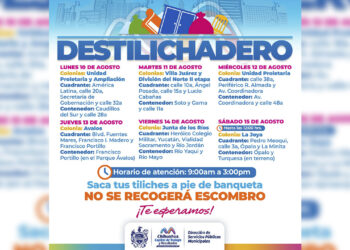 Estará programa Destilichadero en 7 colonias del 10 al 15 de agosto