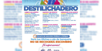 Estará programa Destilichadero en 7 colonias del 10 al 15 de agosto