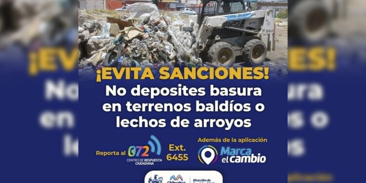 Evita sanciones, no deposites basura o escombro en terrenos baldíos y lechos de arroyos
