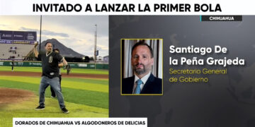 Santiago de la Peña lanza primera bola en partido de Dorados vs. Algodoneros