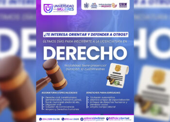 Últimos días para inscribirte a la licenciatura en Derecho en programa Universidad de las Mujeres